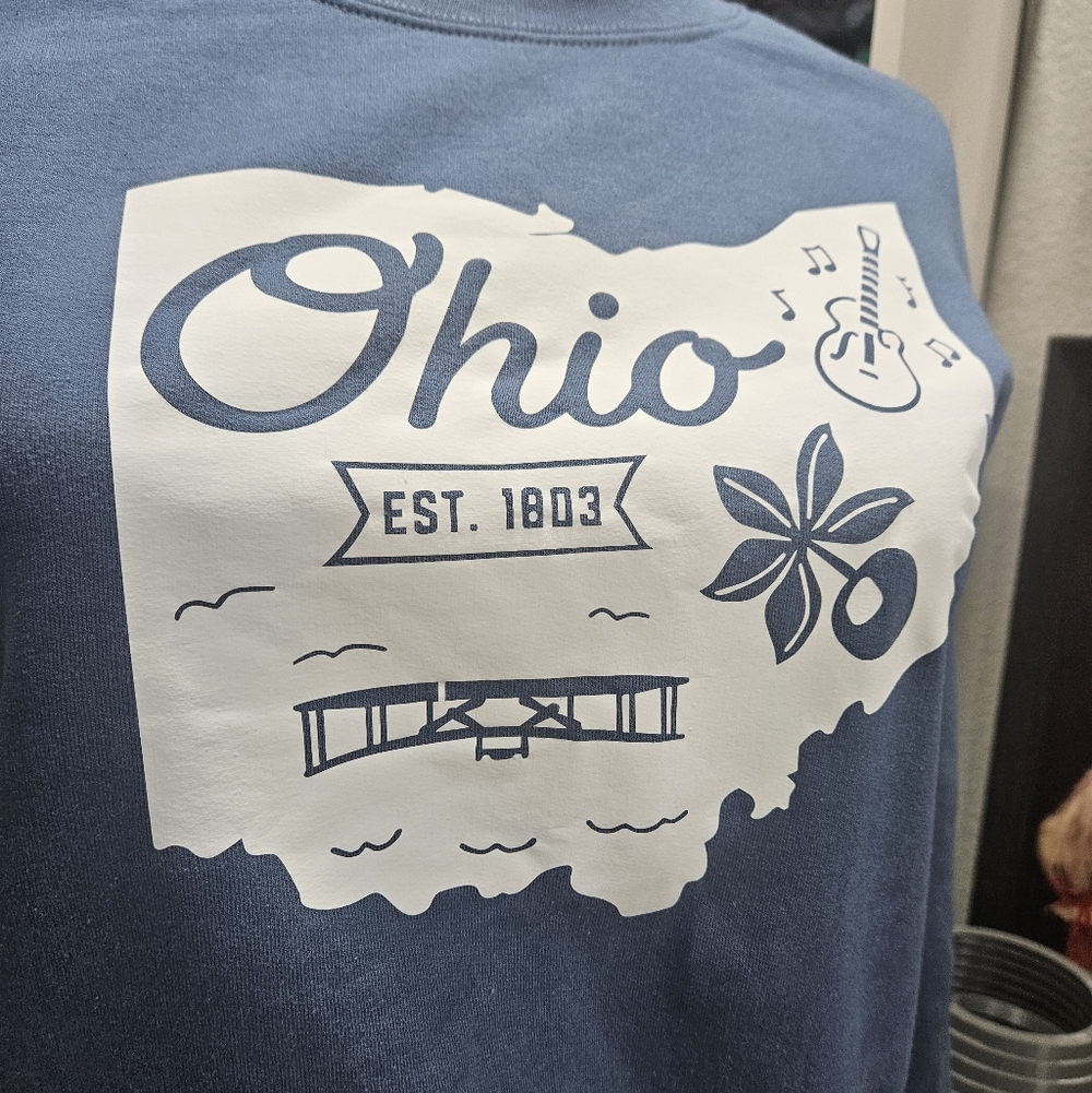 NWoT Ohio State Sweatshirt Dusty Blue Gildan LARGE Soft Comfy